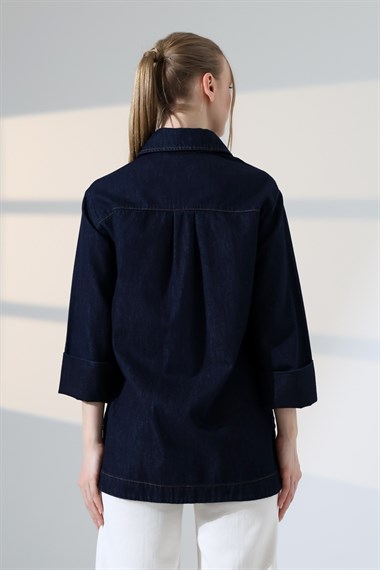 Oversize Düğmeli Gömlekl 6262