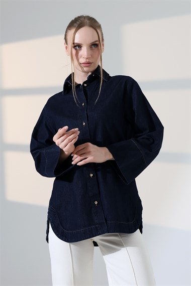 Oversize Düğmeli Gömlekl 6262