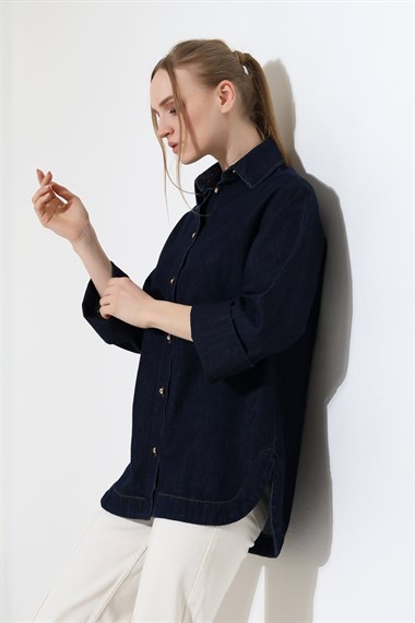 Oversize Düğmeli Gömlekl 6262