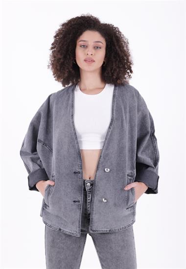 Oversize Yarasa Kollu Kot Ceket