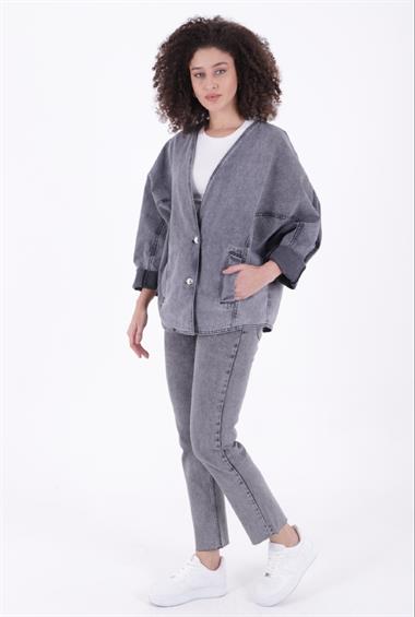 Oversize Yarasa Kollu Kot Ceket