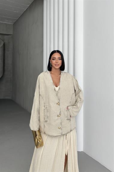 Oversize Yarasa Kollu Kot Ceket