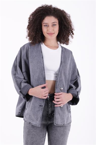 Oversize Yarasa Kollu Kot Ceket