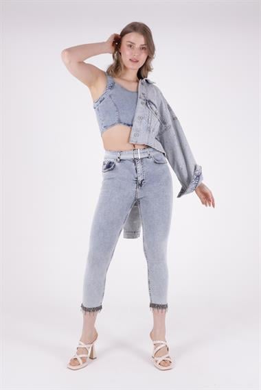 Paçaları Kemerli Pantolon