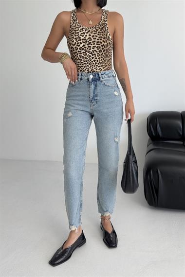 Paçası Mom Fit Kot Pantolon