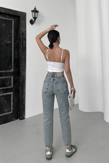 Paçası Mom Fit Kot Pantolon