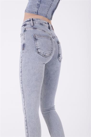 Paçası Taşlı Skinny Kot Pantolon