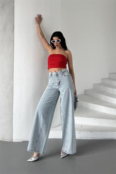 Parçalı Baggy Kot Pantolon