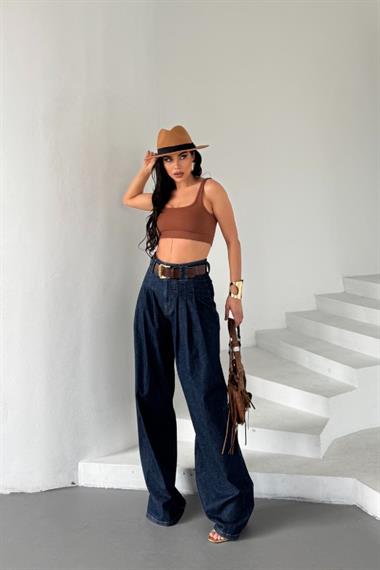 Pensli Bol Paça Kot Pantolon