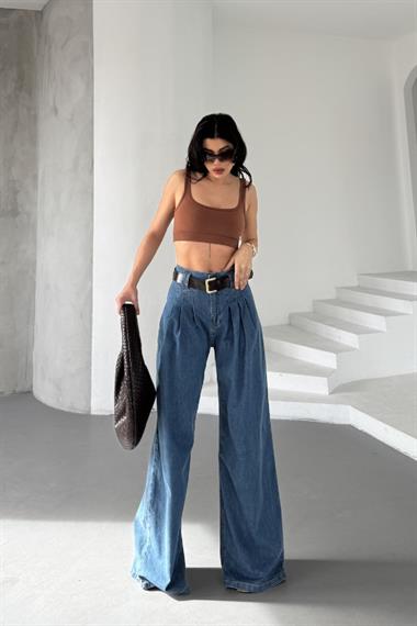 Pensli Bol Paça Kot Pantolon