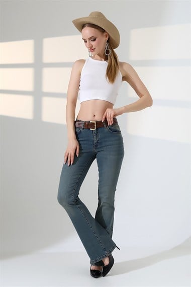 Push Up İspanyol Kot Pantolon 7108