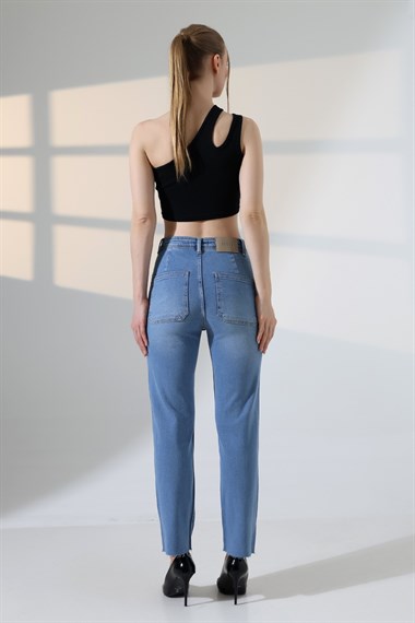 Serpme Taşlı  Relax Kot Pantolon 7193