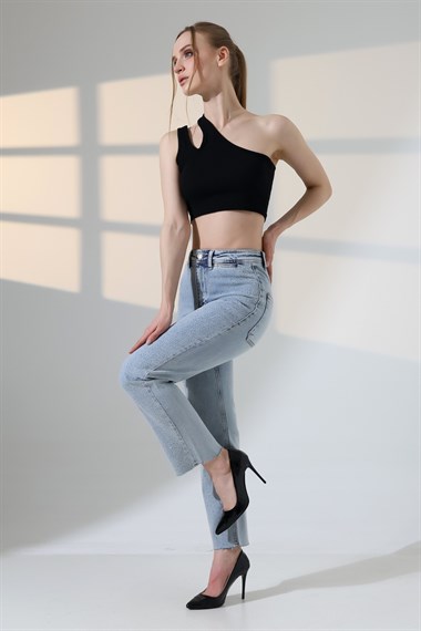 Serpme Taşlı  Relax Kot Pantolon 7193