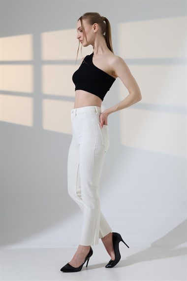 Serpme Taşlı  Relax Kot Pantolon 7193