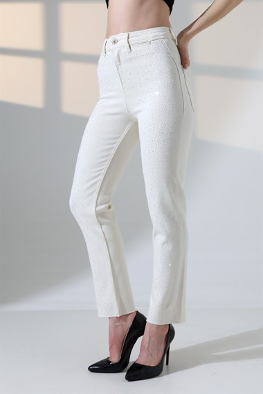 Serpme Taşlı  Relax Kot Pantolon 7193