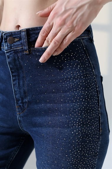 Serpme Taşlı  Relax Kot Pantolon 7193