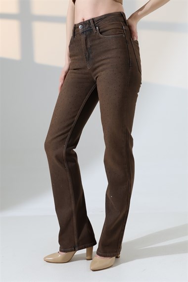 Serpme Taşlı Relax Kot Pantolon