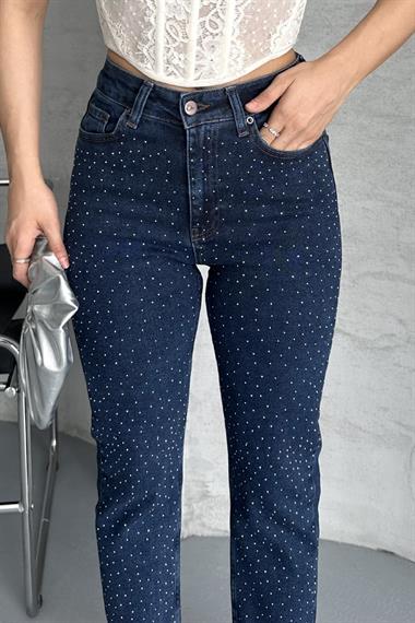 Serpme Yıldızlı Mom Fit Kot Pantolon