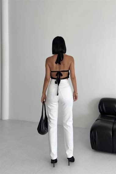 Serpme Yıldızlı Mom Fit Kot Pantolon