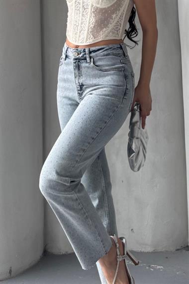 Serpme Yıldızlı Mom Fit Kot Pantolon