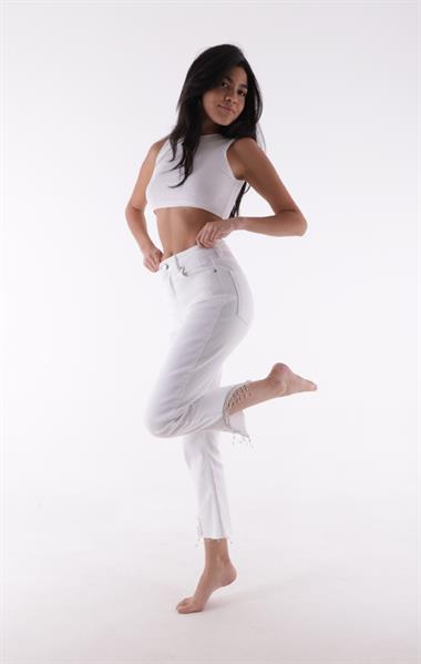 Taşlı Asimetrik Paça Pantolon