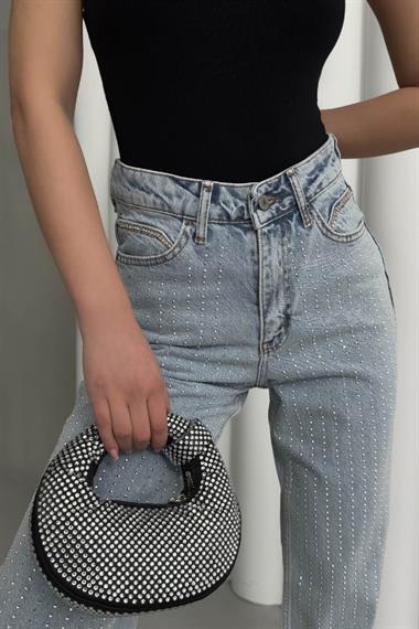 Taşlı Gizli Arka Cep Detaylı Palazzo Jean