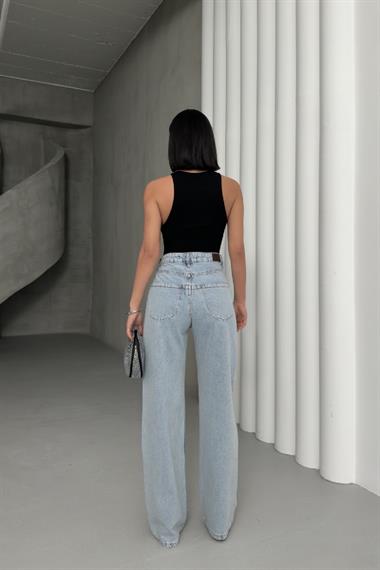 Taşlı Gizli Arka Cep Detaylı Palazzo Jean