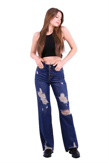 Yırtık 5 Düğmeli Relax Pantolon