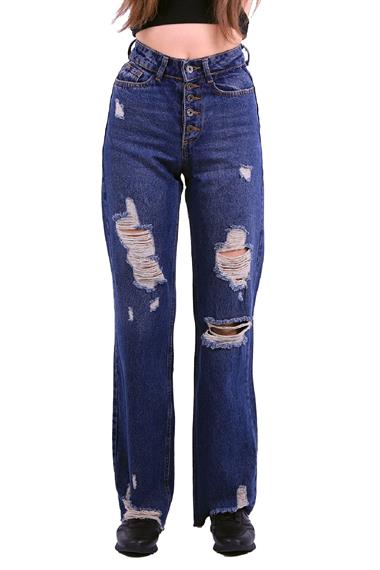 Yırtık 5 Düğmeli Relax Pantolon