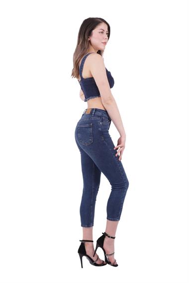 Yüksek Bel Kısa Boy Skinny Kot Pantolon