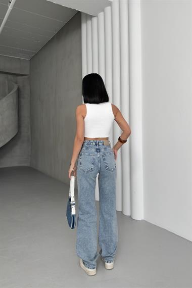 Yüksel Bel Straight Kot Pantolon