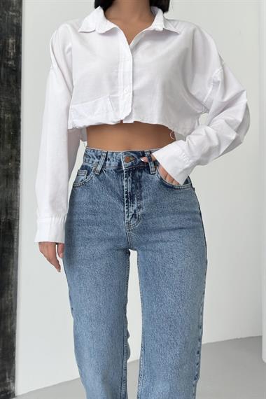 Yüksel Bel Straight Kot Pantolon