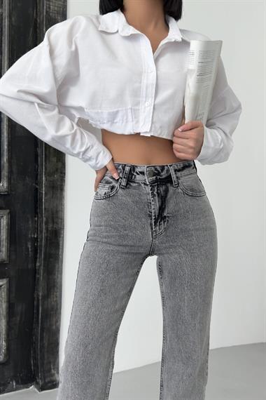 Yüksel Bel Straight Kot Pantolon