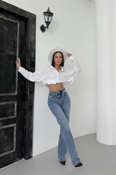 Yüksel Bel Straight Kot Pantolon