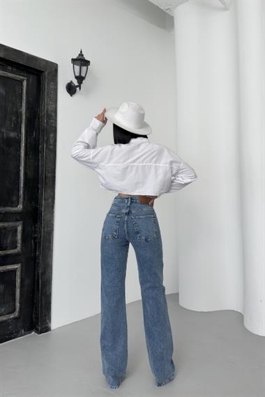 Yüksel Bel Straight Kot Pantolon