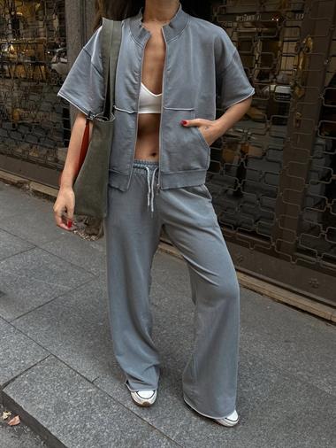 Arka Cep Detay Yikamalı Takım