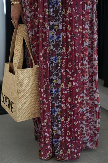 Askılı Şıfon Çiçekli Elbise