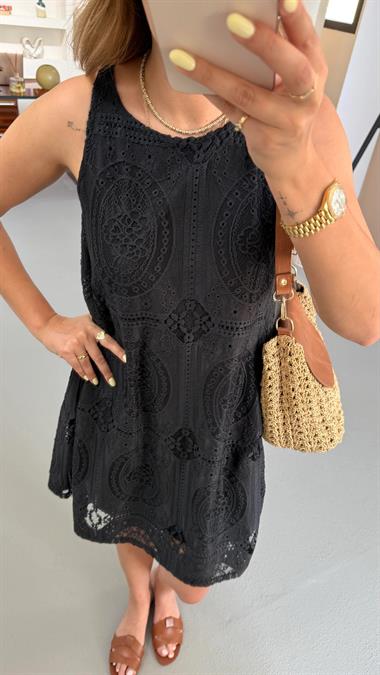 Astarlı Güpürlü Elbise