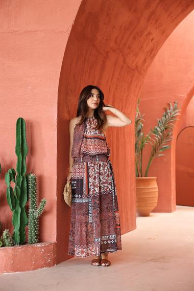 Astarlı Şıfon Elbise