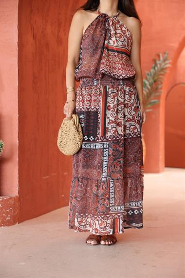 Astarlı Şıfon Elbise