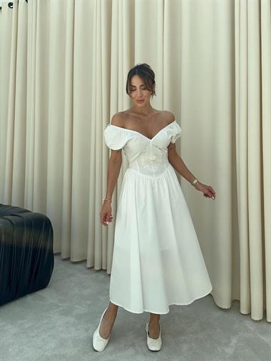 Balon Kol Astarlı Elbise