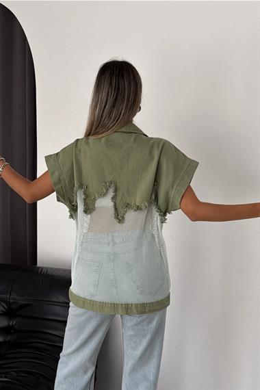 Mesh Vest with Jean Detail