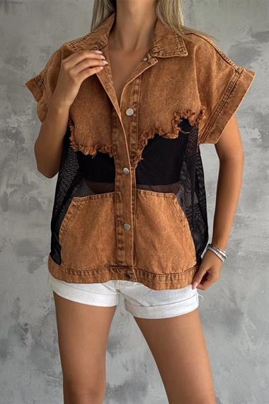 Mesh Vest with Jean Detail