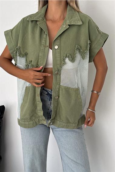 Mesh Vest with Jean Detail
