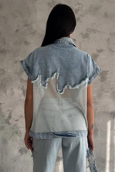 Mesh Vest with Jean Detail
