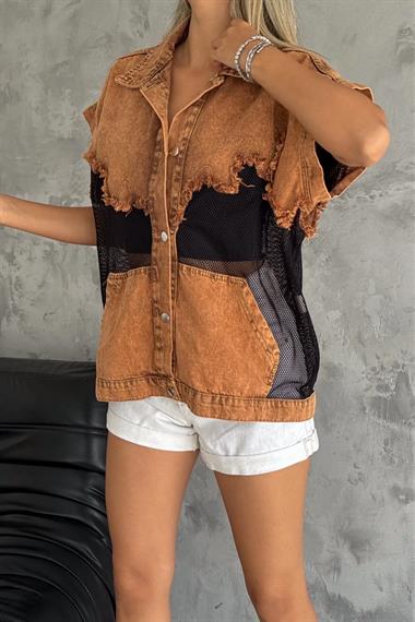 Mesh Vest with Jean Detail