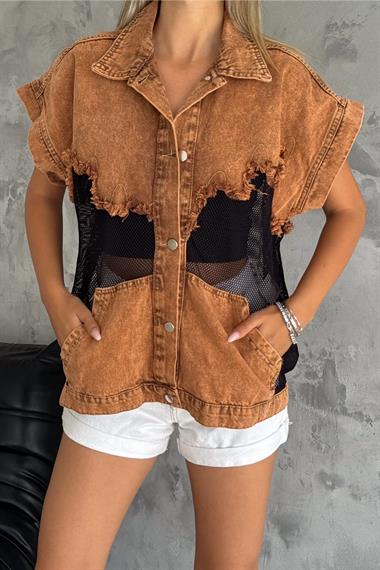 Mesh Vest with Jean Detail