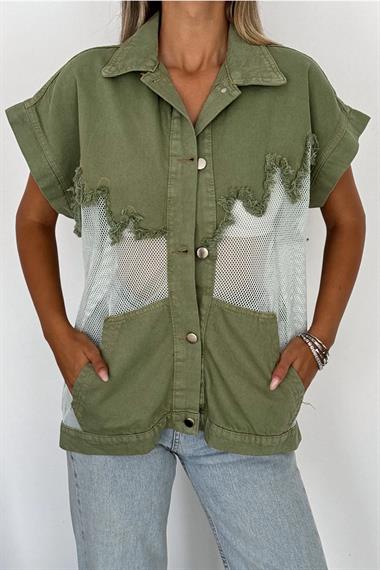 Mesh Vest with Jean Detail