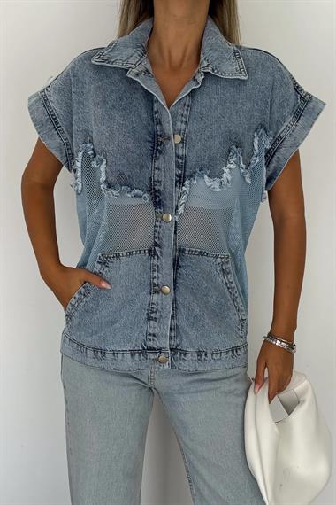 Mesh Vest with Jean Detail