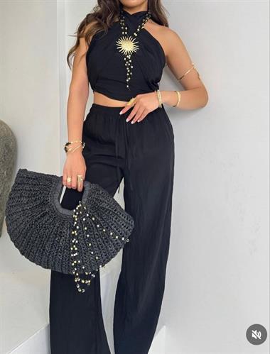 Kendinden Burüşuk Kumaş İkili Takım